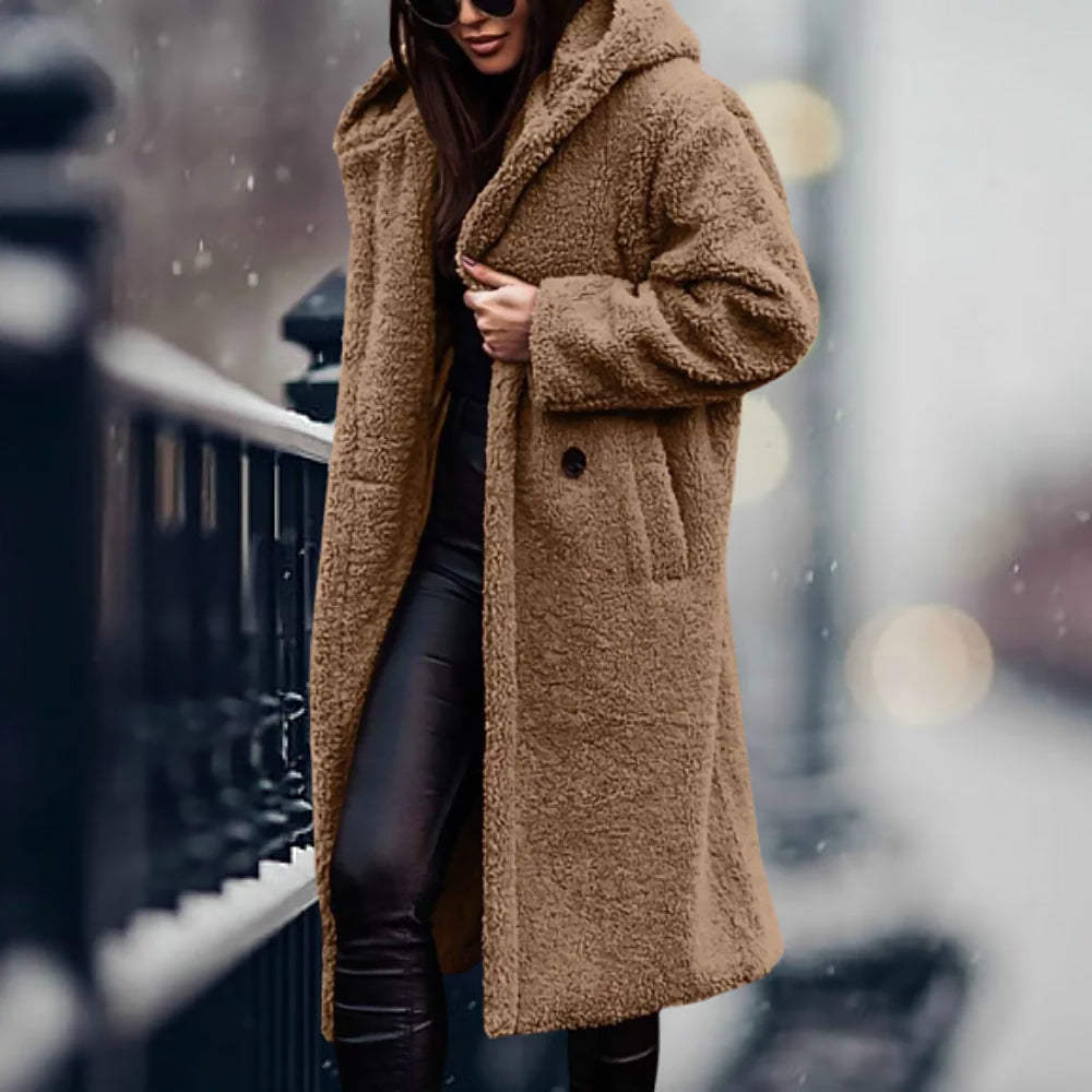 Damen Lockerer Wintermantel | Langer Schnitt
