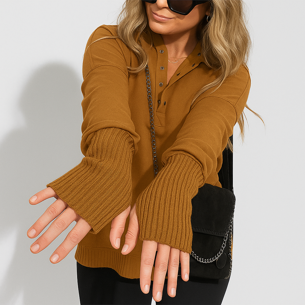 Damen Lockerer Kapuzenpullover | Mit Handwärmern