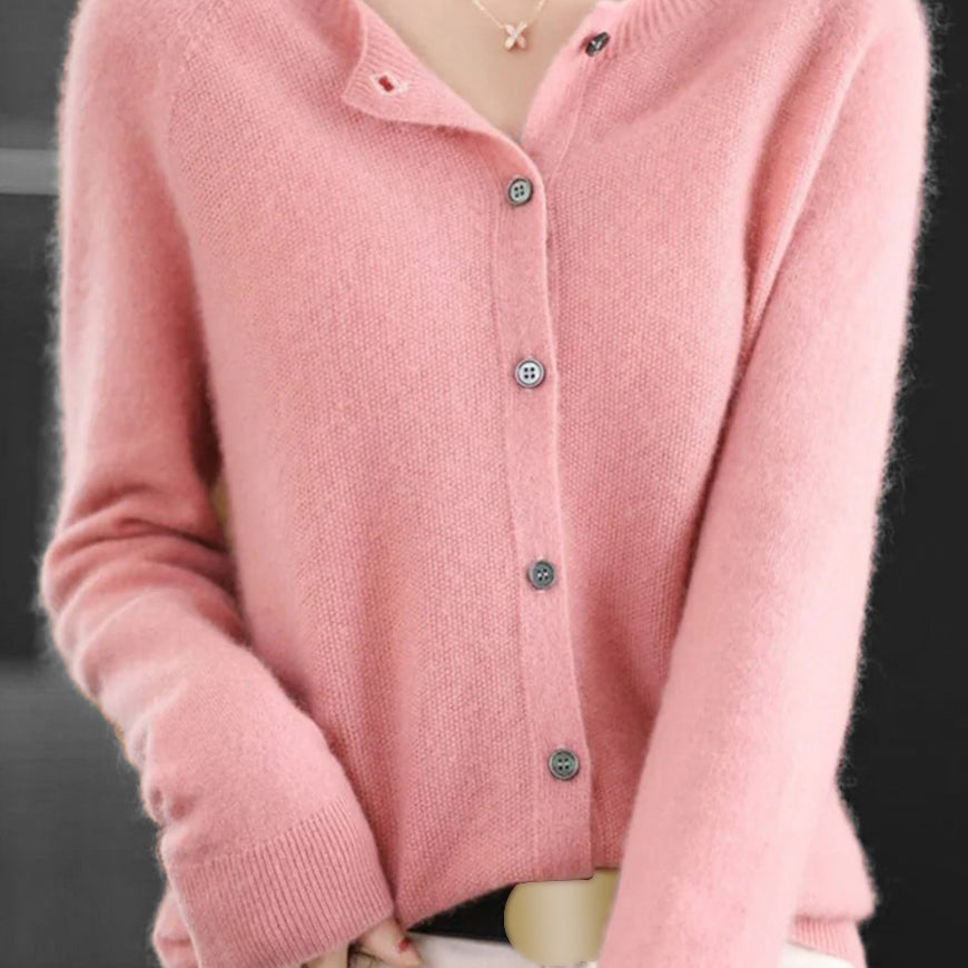Strickcardigan | Damen Lockerer Strickcardigan | V-Ausschnitt