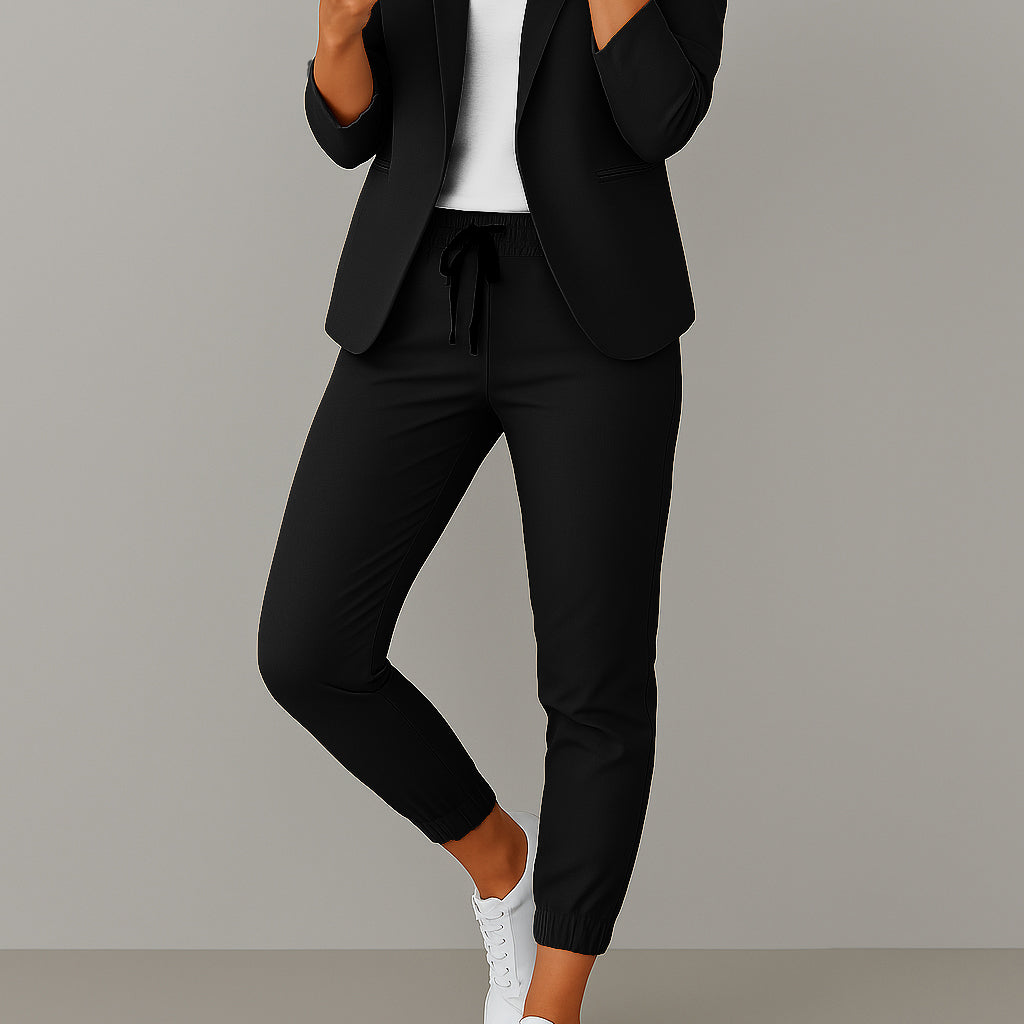 Set | Damen Zweiteiliges Blazer Set | Elastischer Hosenbund