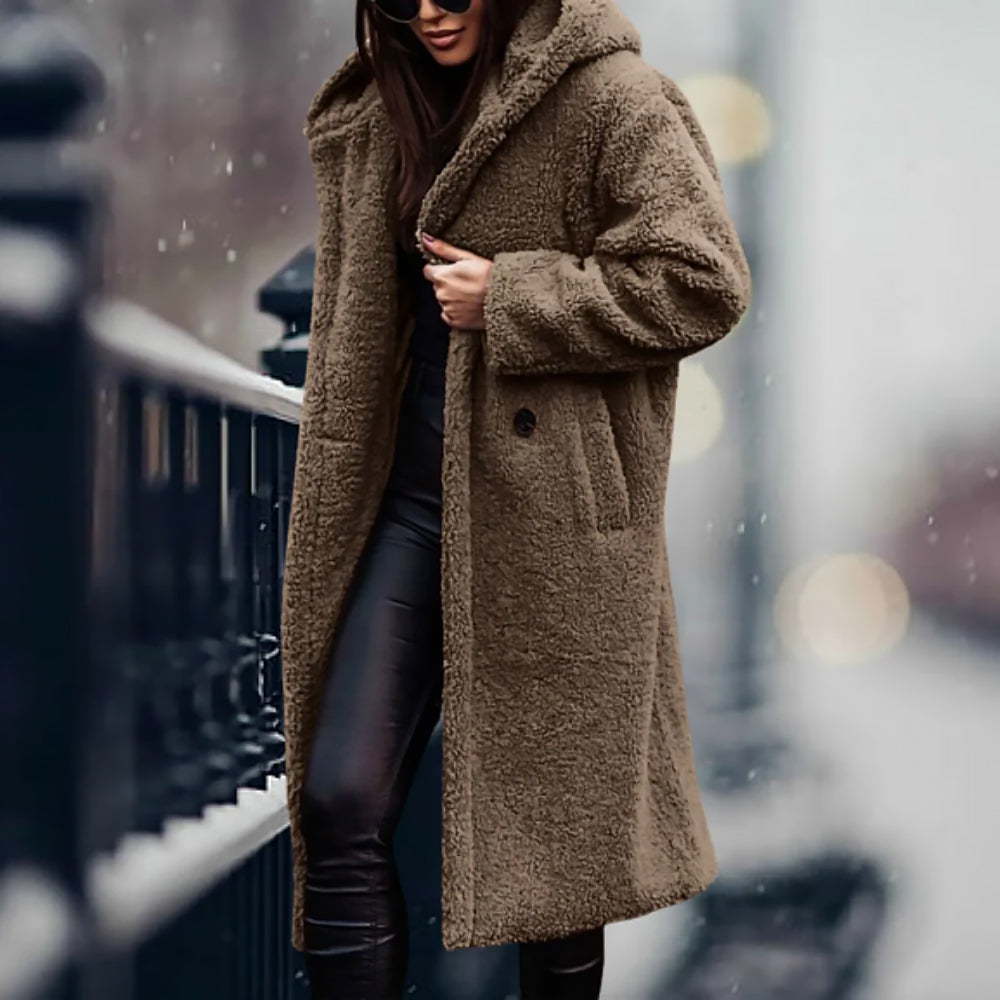 Damen Lockerer Wintermantel | Langer Schnitt