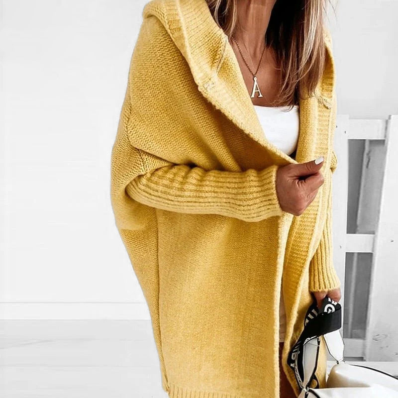 Damen Weiter Kapuzen Cardigan | Locker Geschnitten