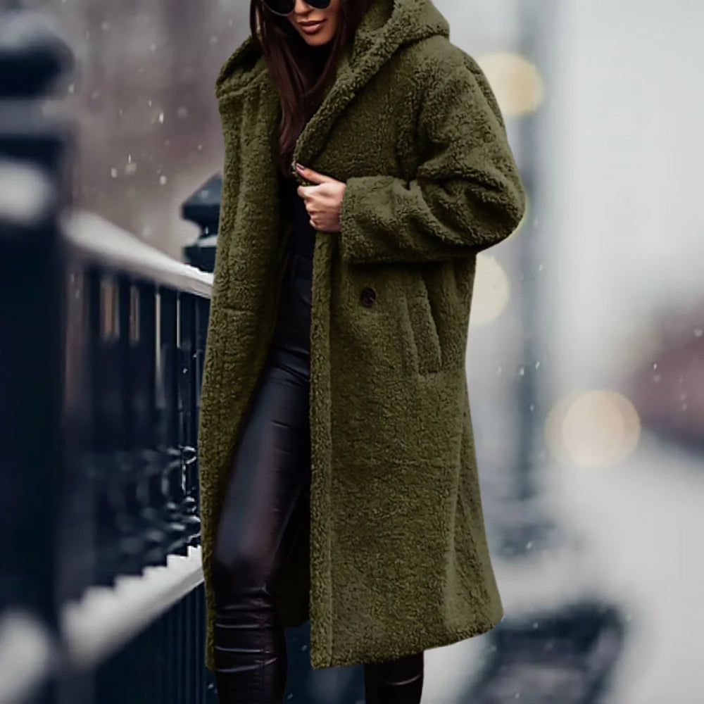 Damen Lockerer Wintermantel | Langer Schnitt