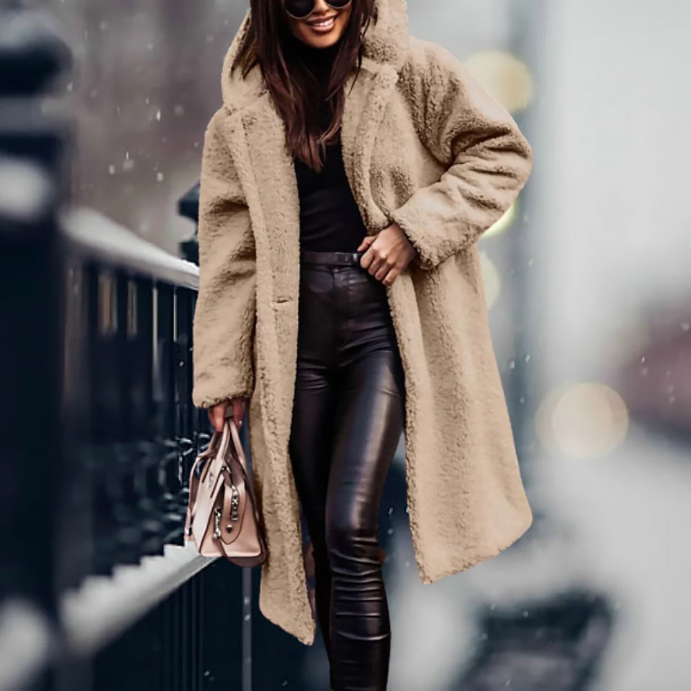 Damen Lockerer Wintermantel | Langer Schnitt