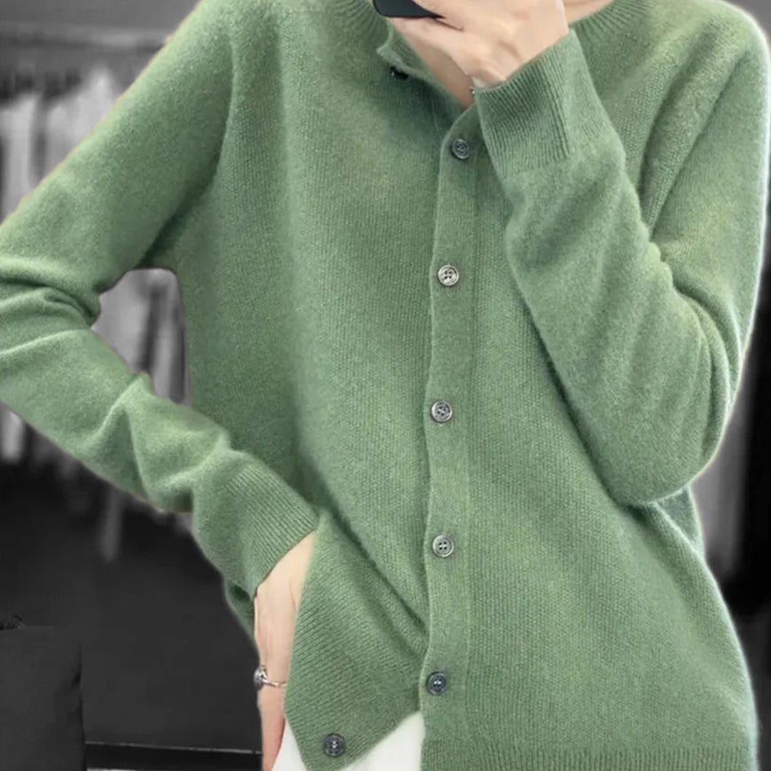Strickcardigan | Damen Lockerer Strickcardigan | V-Ausschnitt