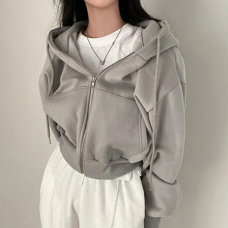 Hoodie | Damen Kapuzenjacke mit Reißverschluss | Freizeit Look