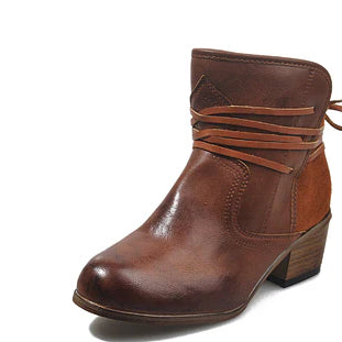 Damen Klassische Western Stiefeletten | Blockabsatz Design