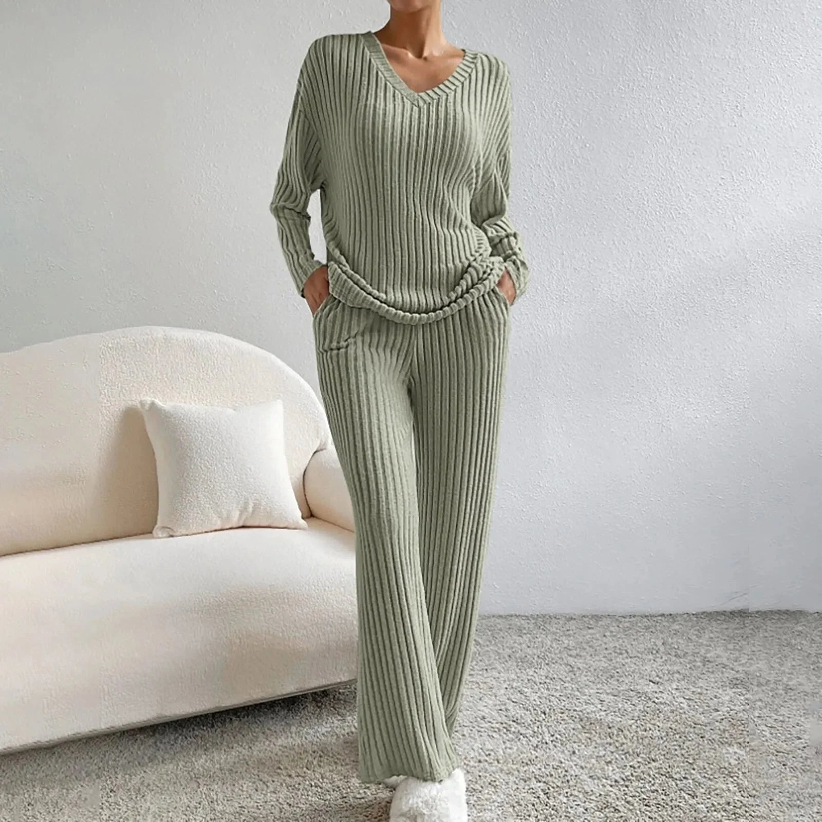 Damen Lockeres Lounge Set | Zweiteilig Weit