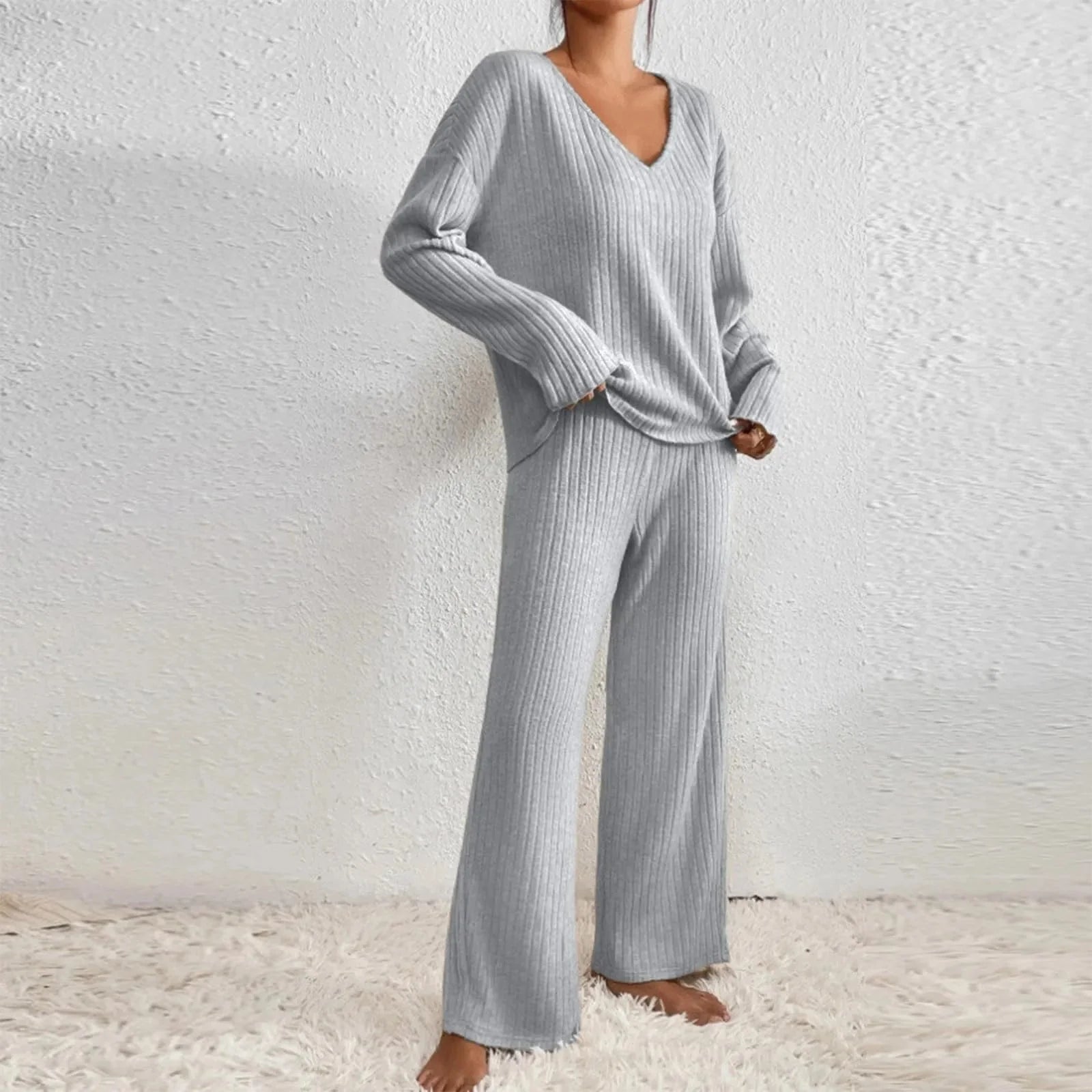 Damen Lockeres Lounge Set | Zweiteilig Weit