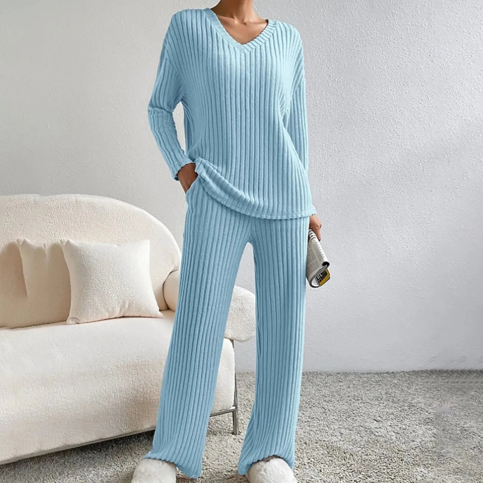 Damen Lockeres Lounge Set | Zweiteilig Weit