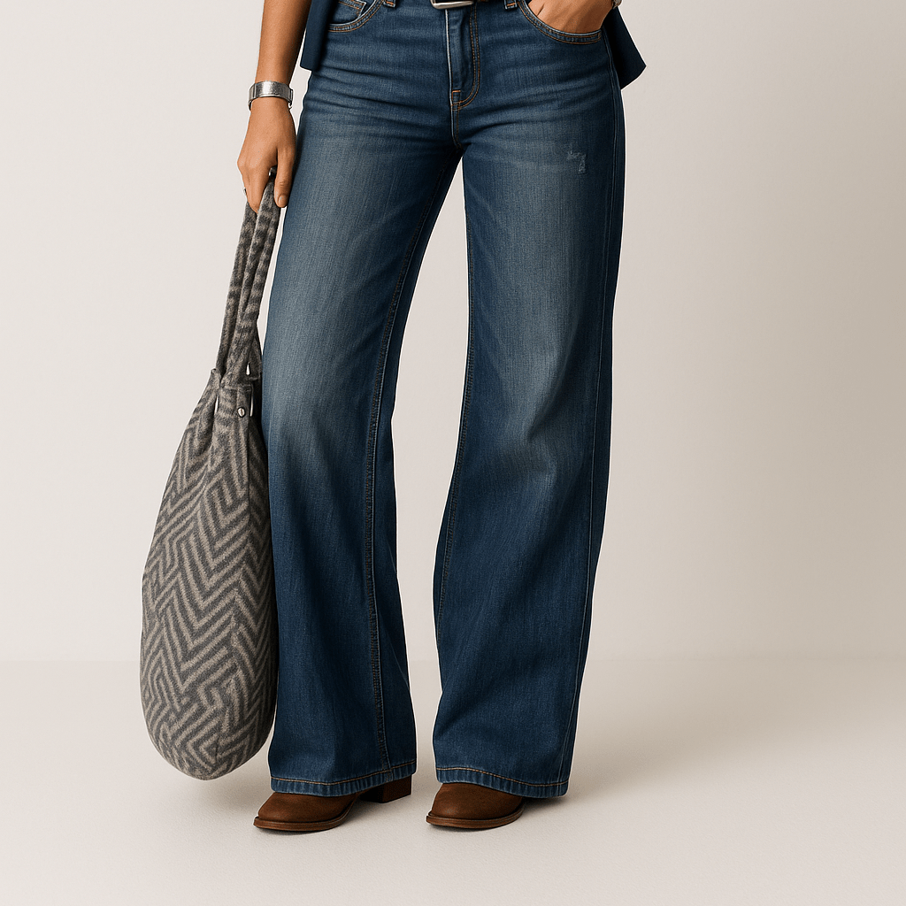 Damen Weite Jeanshose | Hoher Bund