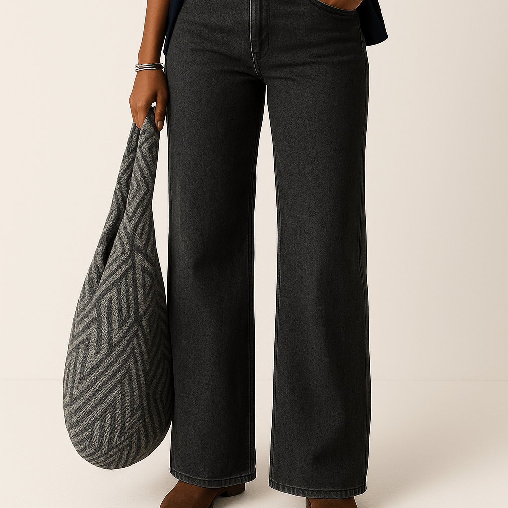 Damen Weite Jeanshose | Hoher Bund