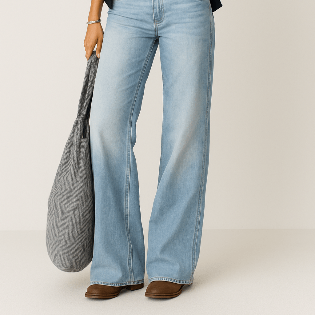 Damen Weite Jeanshose | Hoher Bund