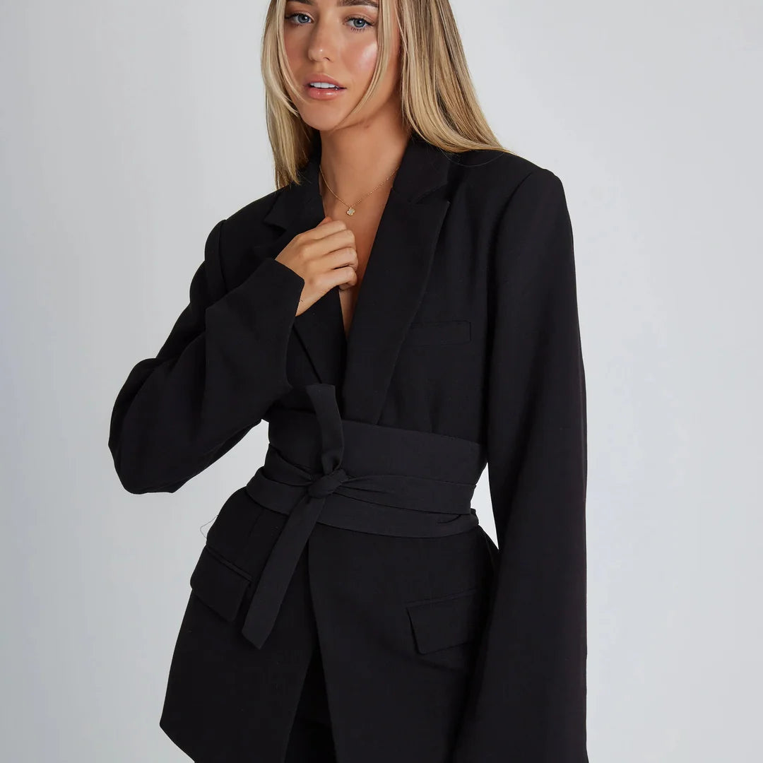 Damen Blazer Mit Gürtel | Lange Ärmel