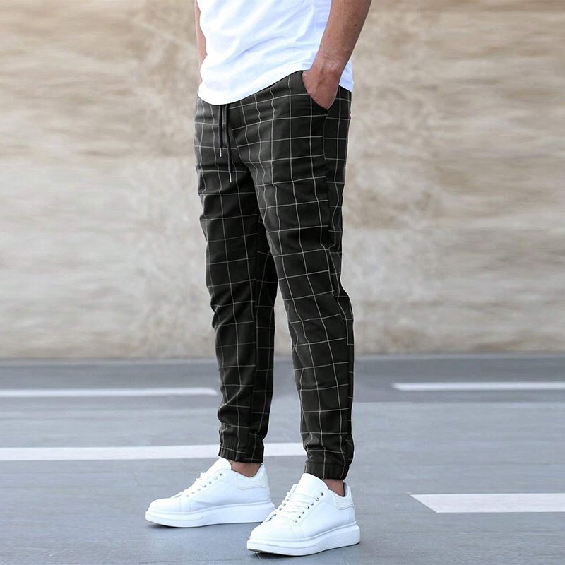 Herren Karierte Hose | Schmal Geschnitten
