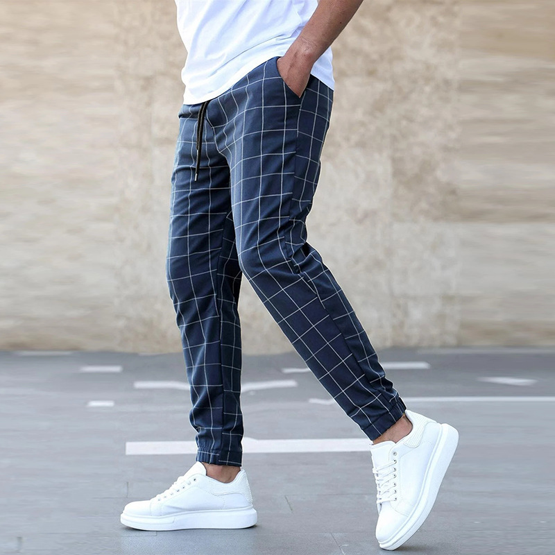 Herren Karierte Hose | Schmal Geschnitten