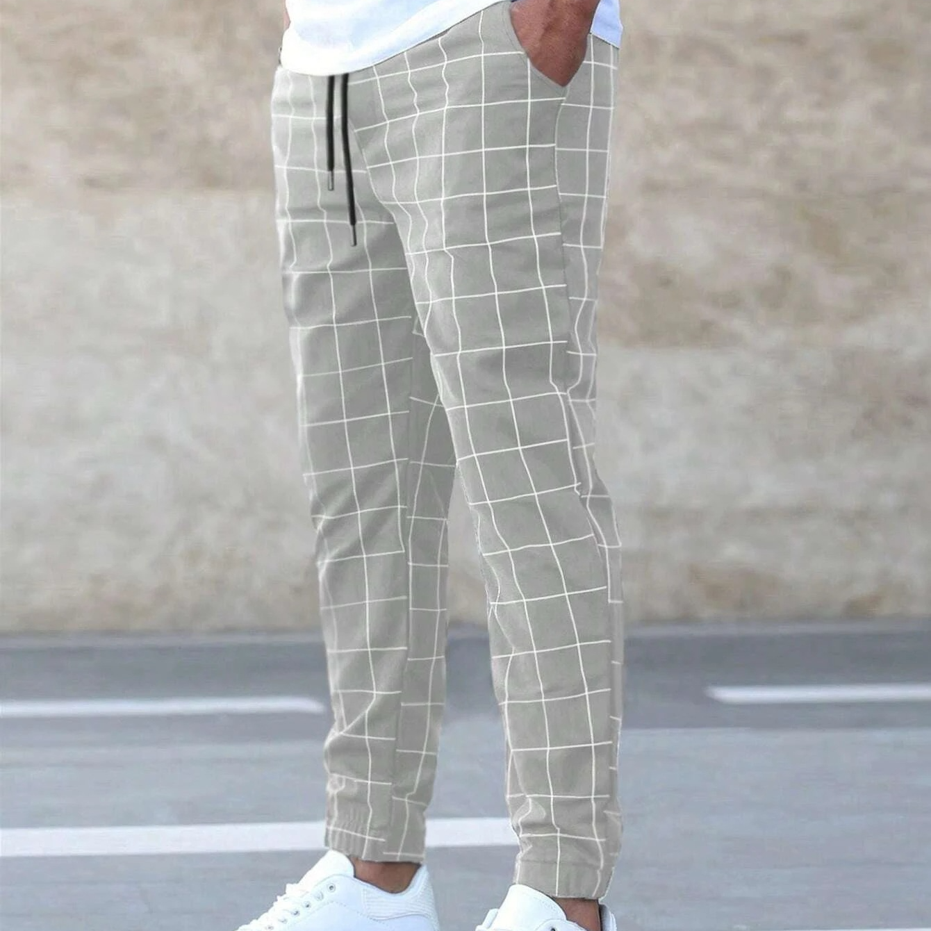 Herren Karierte Hose | Schmal Geschnitten