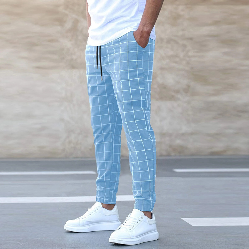 Herren Karierte Hose | Schmal Geschnitten