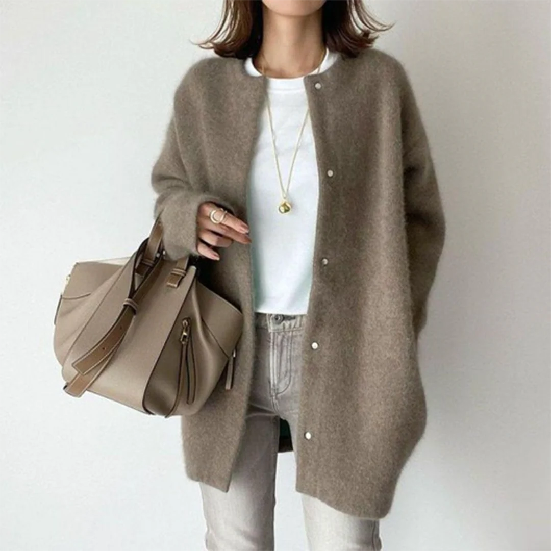Damen Cardigan Mit Knopfleiste | Langer Schnitt