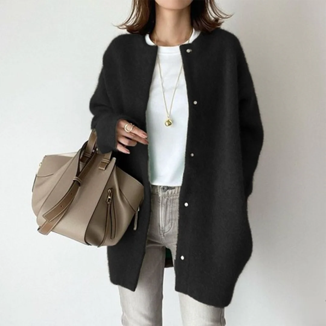 Damen Cardigan Mit Knopfleiste | Langer Schnitt