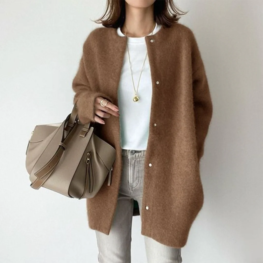 Damen Cardigan Mit Knopfleiste | Langer Schnitt