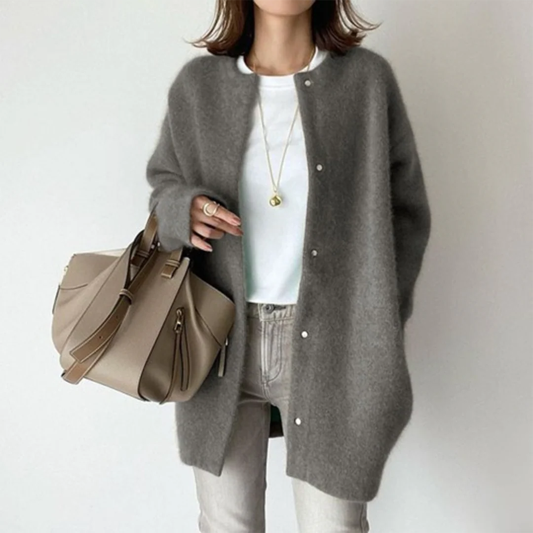 Damen Cardigan Mit Knopfleiste | Langer Schnitt