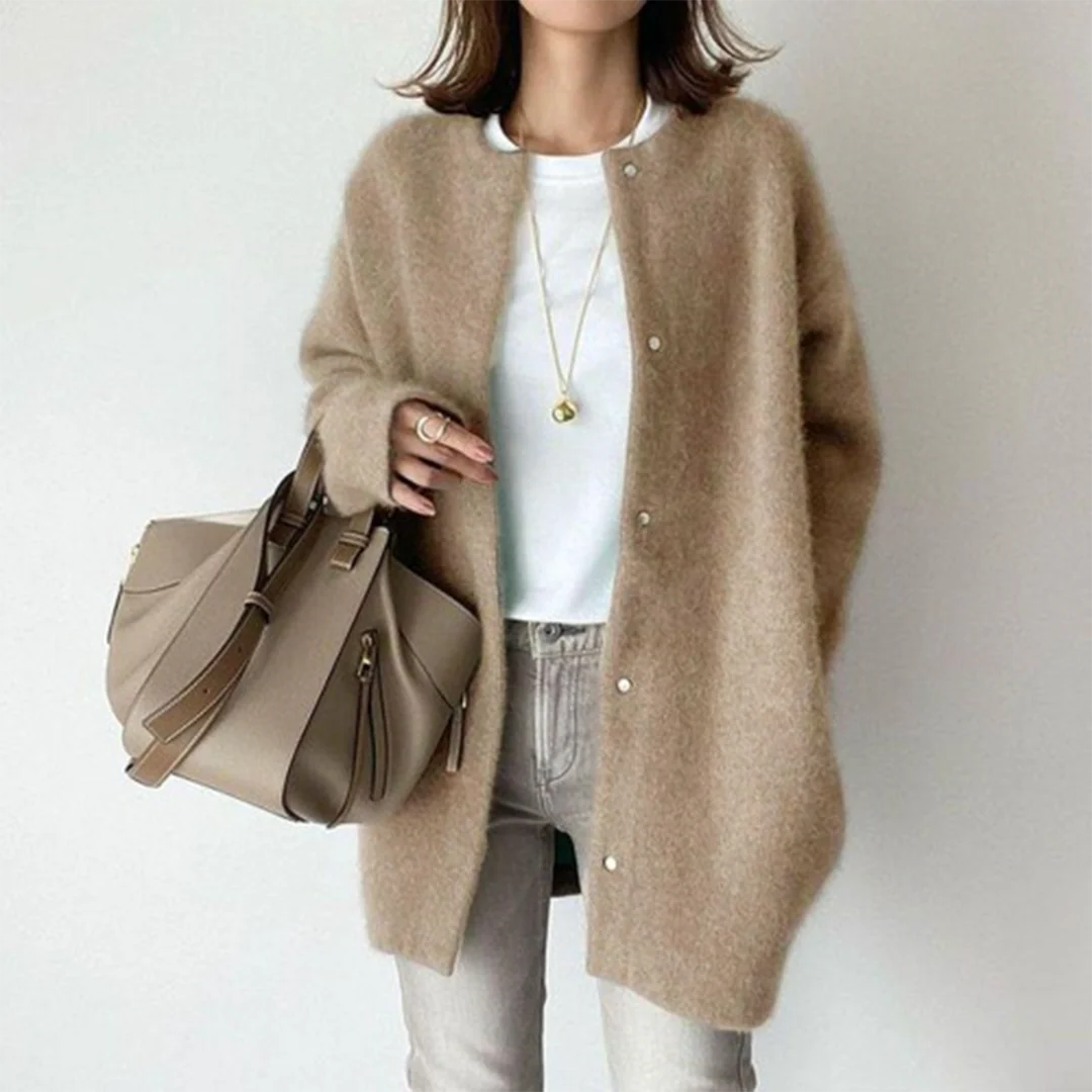 Damen Cardigan Mit Knopfleiste | Langer Schnitt