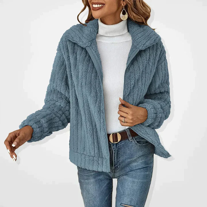 Damen Warmer Reißverschluss Pulloverjacke | Lockere Passform