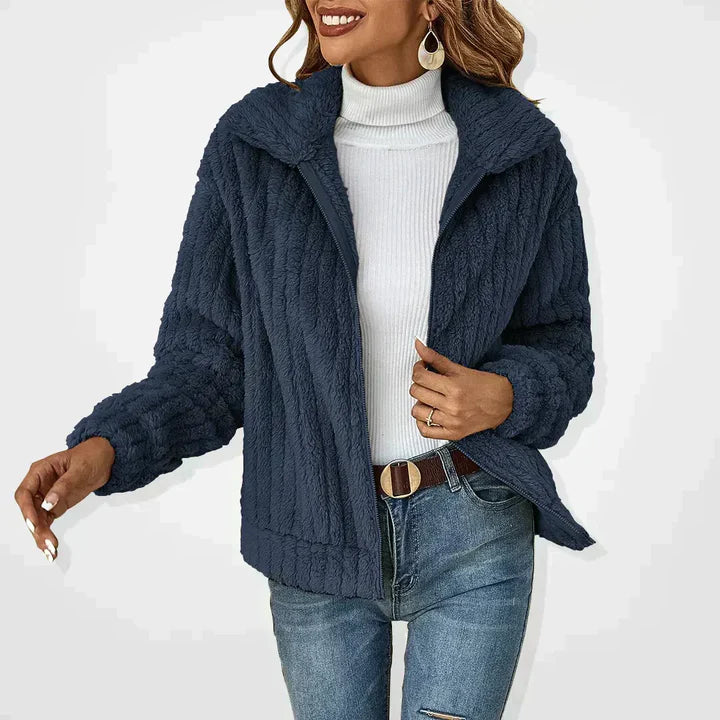 Damen Warmer Reißverschluss Pulloverjacke | Lockere Passform