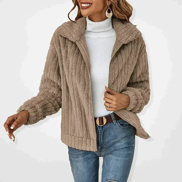 Damen Warmer Reißverschluss Pulloverjacke | Lockere Passform