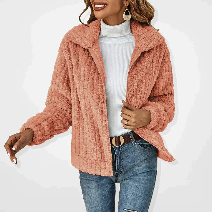 Damen Warmer Reißverschluss Pulloverjacke | Lockere Passform