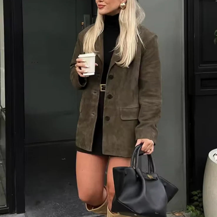 Damen Oversize Blazer | Mit Knopfverschluss