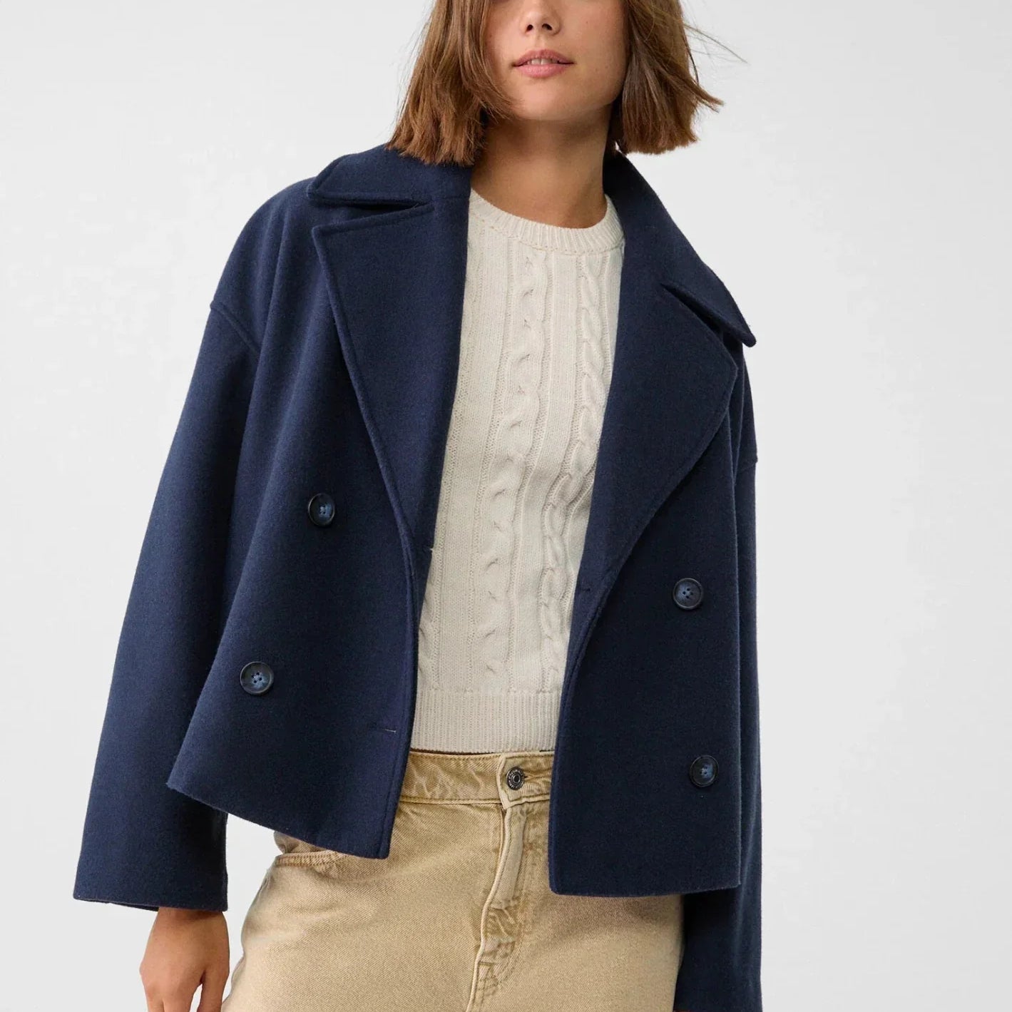 Damen Kurzmantel | Doppelreihiges Design
